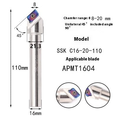 6041 30° machining center APMT inserts CNC chamfering toolholder round-off chamfering cutter 45 degrees 60 degrees CNC chamfering Shandong Denso Pricision Tools Co.,Ltd.